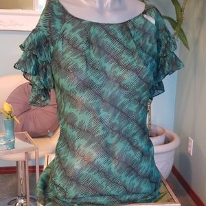 Banana Republic Green and black blouse